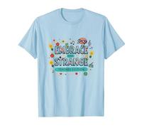 Embrace The Strange: Teacher Edition Quirky Inspirational T-Shirt, Men, Baby Blue, M