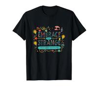 Embrace The Strange: Teacher Edition Quirky Inspirational T-Shirt, Men, Black, M