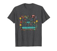 Embrace The Strange: Teacher Edition Quirky Inspirational T-Shirt, Men, Dark Heather Grey, M