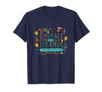 Embrace The Strange: Teacher Edition Quirky Inspirational T-Shirt, Men, Navy, M