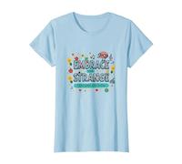 Embrace The Strange: Teacher Edition Quirky Inspirational T-Shirt, Women, Baby Blue, XXL