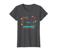 Embrace The Strange: Teacher Edition Quirky Inspirational T-Shirt, Women, Dark Heather Grey, M