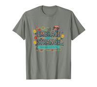 Embrace the Strange: Teacher Edition Whimsical, Inspirational T-Shirt, Men, Olive Heather, Medium