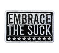 Embrace The Suck Patch Funny Embrace The Suck Embroidered Badge Emblem Patches Embroidered Patches Iron On Embroidery Patch for Caps, Backpacks, Jackets, Uniform DIY PVC Patches Gifts 3 Inches