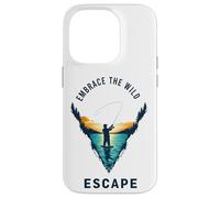 Embrace the Wild Escape Call of Nature Fishing Shore Motif Case for iPhone 14 Pro
