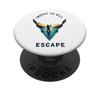 Embrace the Wild Escape Call of Nature Fishing Shore Motif PopSockets Adhesive PopGrip