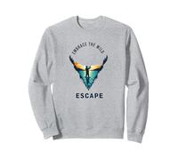 Embrace the Wild Escape Call of Nature Fishing Shore Motif Sweatshirt