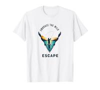 Embrace the Wild Escape Call of Nature Fishing Shore Motif T-Shirt