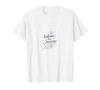 Embrace Your Journey: Inspirational Mountain Adventure T-Shirt, Men, White, M