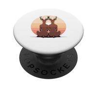 Embracing Animals Two Deer Together Illustration PopSockets Adhesive PopGrip