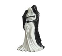 Embracing Couple Sculpture for Tabletop Shelf Display | Black-and-White Embracing Figures, Grim Reapers Statue, Dramatic Decorative Centerpiece for Shelves and Tabletops