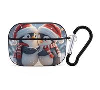 Embracing Penguins AirPods Pro Protective Case Cute Earphone Protective Covers with Keychain Ring - Compatible with AirPod Pro 2nd / 1st Generation