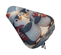 Embracing Penguins Bike Seat Cushion Waterproof Bicycle Seat Cover with Drawstring Comfort Dustproof Rain Proof Protection Bike Seat for Outdoor Most Bicycles Mountain Road Bikes