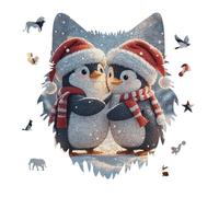Embracing Penguins Jigsaw Puzzle 175PCS Wolf Head Design Puzzle Wooden Jigsaw Puzzles for Adults Families