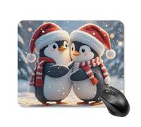 Embracing Penguins Mouse Pad Square Mouse Mat Non-Slip Rubber Base Mousepad Wireless Mice Mat for Gaming, Office & Home, Waterproof Mouses Mats for Laptop/Desktop 20 * 25cm
