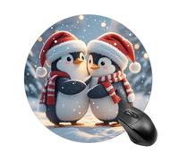 Embracing Penguins Round Mouse Pad Smooth Glide Gaming Mousepad Extra Density Portable Comfortable Mouse Mat for Desk, Home, Office 7.8x7.8 Inches