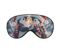 Embracing Penguins Sleeping Mask, Light Blocking Eye Mask, Comfortable and Soft, Eye Cover with Elastic Band, Suitable for Men and Women, Suitable for Travel/Sleeping