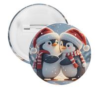 Embracing Penguins Tinplate Badge Personalized Round Brooch Large Craft Button Suitable for Teachers, Nurses, Doctors, Staff, Party Gift Accessories, style, 12 Pieces
