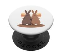 Embracing Rabbit Animal Illustration PopSockets Adhesive PopGrip
