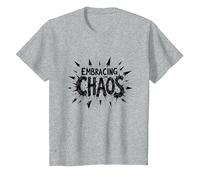 Embracing The Chaos: Edgy Bold Statement for Rebels T-Shirt, Kids, Heather Grey, 2 Years