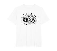 Embracing The Chaos: Edgy Bold Statement for Rebels T-Shirt, Men's Big and Tall, White, 2X Tall