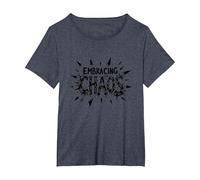 Embracing The Chaos: Edgy Bold Statement for Rebels T-Shirt, Women's Plus, Heather Blue, 2X