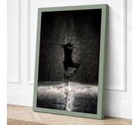 Embracing the Storm Modern Canvas Wall Art Print 24x16 Inch (61 x 41 cm)