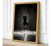 Embracing the Storm Modern Canvas Wall Art Print 30x20 Inch (76 x 51 cm)