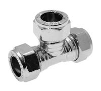 Embrass Peerless Trade Compression Equal Tee CxCxC 15mm Chrome Plated