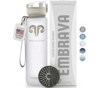 Embrava Sports Water Bottle 32oz - Fast Flow Flip Top Lid - BPA & BPS Free Leakproof Reusable - Lightweight Non-Toxic Tritan Plastic 1 Liter - Gym Hiking Office School Travel