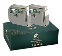 EMBRIIO M-K221 M-K221BZ M-K221SBZ Set of 2 Label Tapes Replacement for Brother P-Touch BB-4 PT-55 PT-65 PT-70 PT-80 PT-85 PT-90 PT-M95 PT-100 PT-110 | Black on White | 9 mm x 8 m
