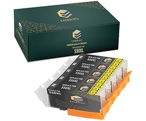 EMBRIIO PGI-550XL PGI-550PGBK | 5 BLACK Ink Cartridges 550 XL compatible with Canon Pixma iP7250 MX925 MG6350 MG5450 MG5550 MG5650 MG6450 MG6650 MG7150 MG7750 iX6850 iP8750 MX725