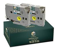 EMBRIIO TZe-231 TZ-231 2 Label Tapes Replacement for Brother P-Touch PT-H110 PT-E550WVP PT-E100 PT-P700 PT-H105 H101C PT-1000 PT-D600VP PT-H100 H100LB | Black on White | 12 mm x 8 m