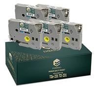 EMBRIIO TZe-231 TZ-231 5 Label Tapes Replacement for Brother P-Touch PT-H110 PT-E550WVP PT-E100 PT-P700 PT-H105 H101C PT-1000 PT-D600VP PT-H100 H100LB | Black on White | 12 mm x 8 m
