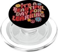 Embrodery style, it's A Beautiful Day For Learning Teacher PopSockets PopGrip for MagSafe