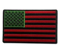 Embroidered 3" American US Flag African Colours Iron on Patch