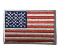 Embroidered 3" American US Flag White Border Iron on Patch