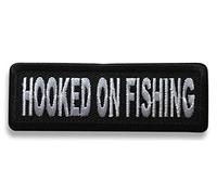 Embroidered 3" Hooked on Fishing Iron on Patch