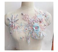 Embroidered 3D Lace Applique for Repairing and Decorating Clothing and Bags(Light Blue)