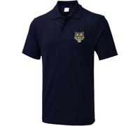 Embroidered Angry Tiger Face Polo T Shirt, Pet Lovers Polo T Shirt, Gift, Tiger Embroidered Design Polo Navy