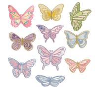 Embroidered Appliqué 2pcs Colours Butterfly Embroidery Patches for Clothing Appliques Phone Case Ledger Exquisite Decorative Stickers Supplies(Butterfly patch01)