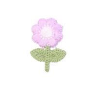 Embroidered appliqué Decoration， 3.5x2.3cm Handmade Crochet Daisy Embroidery Iron On Patches Cloth China Multicolor 30 pcs(Light Purple)