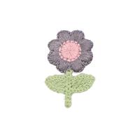 Embroidered appliqué Decoration， 3.5x2.3cm Handmade Crochet Daisy Embroidery Iron On Patches Cloth China Multicolor 30 pcs(Deep Gray)
