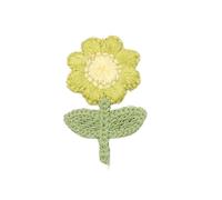 Embroidered appliqué Decoration， 3.5x2.3cm Handmade Crochet Daisy Embroidery Iron On Patches Cloth China Multicolor 30 pcs(Green)