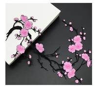 Embroidered appliqué Decoration， Embroidery Plum Blossom Flower Patch Applique Fabric Iron On Sewing Repair Multicolor(Color 16)