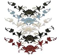 Embroidered appliqué Decoration， Flowers Butterfly Embroidery Patches for Clothing Iron On Applique 29x27x8cm Pack of 4