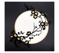 Embroidered appliqué Decoration， Plum Blossom Embroidery Patch Multicolor 31x22cm Cotton Iron On Applique for Clothing Repair(Color 7)