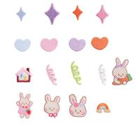 Embroidered applique heart repairer for decoration of lovely rabbit iron bag on 17 PCS patch