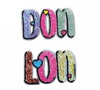 Embroidered Appliqué Patches 2PCS English Letters London Sequin Embroidery Embroidery Cloth Stickers Love Children's Clothing Clothing Patch Embroidery Patch Clothing Hole patching Bag Decoration
