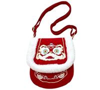Embroidered Bag Ladies Traditional Red Plush Handbag